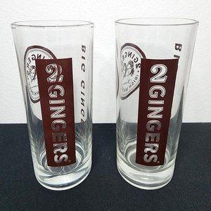 Tall Highball Bar Glasses 2 Gingers Two Piece Set 6 Inch Excellent Condition